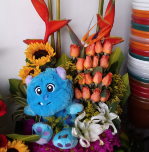Arreglo Floral con Peluche #01